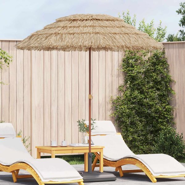 Strandparasol, Gartenschirm, Sonnenschirm Natur 255 x 255 x 255 cm Polyester und Stahl
