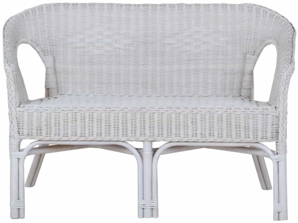 MiaMöbel Sofa Rattan, aus Rattangeflecht Weiß Bild 2