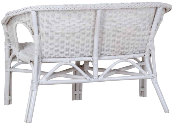MiaMöbel Sofa Rattan, aus Rattangeflecht Weiß Bild 3