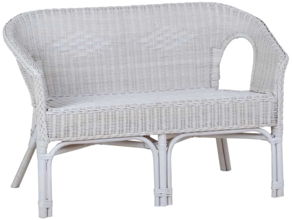 MiaMöbel Sofa Rattan, aus Rattangeflecht Weiß Bild 5
