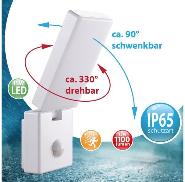 Maxkomfort Wandleuchte AGATE, LED fest integriert, Tageslichtweiß, Neutralweiß, 4000K, Außenwandleuchte