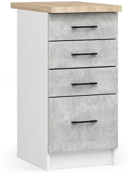 Raumhirsch Furniture Unterschrank Küchenunterschrank - Praktischer Stauraum - 4 Schubladen (viele Farbvarianten - Maße: 40 x 85 x 46 cm) - Hochwertig & stabil