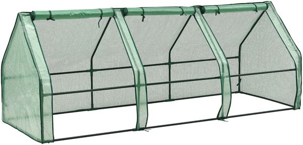 Mini Gewächshaus Höflein 240x90x90cm Gitternetz Grün [en. casa]