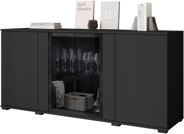 Kommode Clarkoy SB 154 4D (Farbe: Schwarz, ohne Beleuchtung)