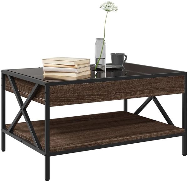 vidaXL Couchtisch mit Infinity-LED Braun Eichen-Optik 70x50x38 cm 847706 Bild 5