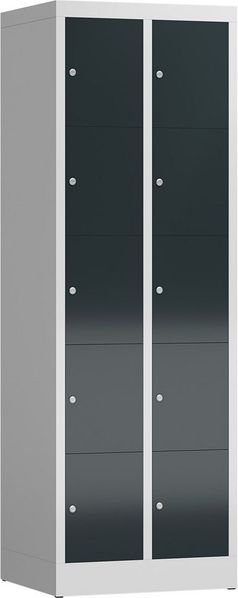 Steelboxx Fächerschrank Schließfachschrank 10 Fächer Spind 180x60x50cm (1-St) Komplett verschweißt und montiert - keine Montage erforderlich
