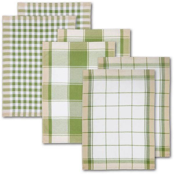 Dyckhoff Geschirrtuch KARO, Maße je Tuch ca. 50x70 cm, (Set, 6-tlg), mit drei verschiedenen Motiven