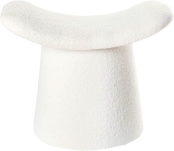 Pouf Getuftet RIDDLE Bouclé Cremeweiß Bild 4
