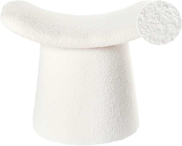 Pouf Getuftet RIDDLE Bouclé Cremeweiß
