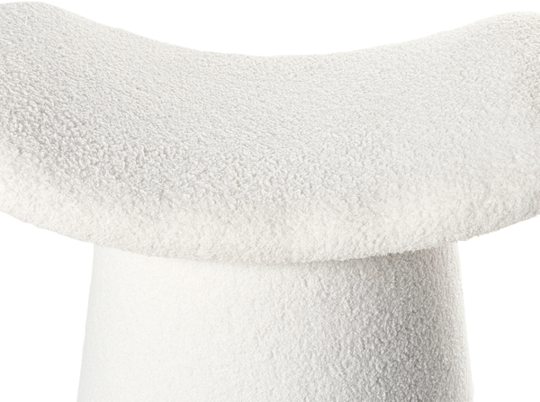 Pouf Getuftet RIDDLE Bouclé Cremeweiß Bild 5