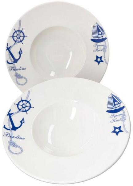 Bonna Navy 2er Set Pastateller Ø28cm Nudel-Teller Essteller tief Salat Porzellan