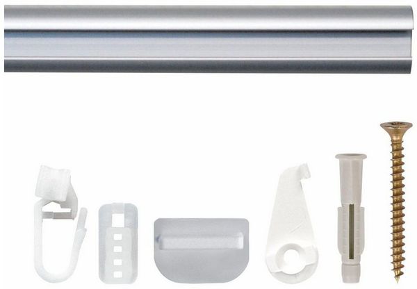 Good Life Vorhangschiene Avana, 1-läufig, Fixmaß, verschraubt, Aluminium, Kunststoff, Metall