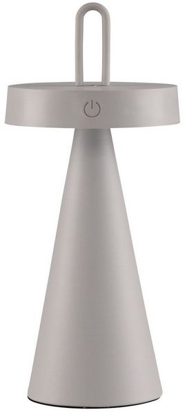 JUST LIGHT LED Tischleuchte ALWA, H 28,9 cm, Greige, Kunststoff, Silikon, Dimmfunktion, USB-Ladefunktion, Memory-Funktion, LED fest integriert, Extra-Warmweiß, Akkubetrieben, IP44 Spritzwassergeschützt, inkl. USB-Ladekabel