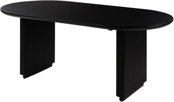 Esstisch oval Mango 200x100x76x76 schwarz lackiert BARCELONA #126