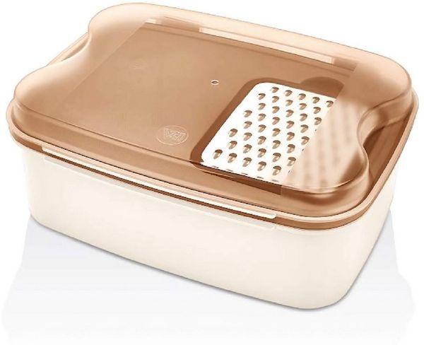 Vip Ahmet Vorratsdose Küchenreibe, Vorratsdosen Set, BPA-frei Kunststoff, 4,5L, Kunststoff, (1-tlg, 1 x Aufbewahrungsbox mit Reibe), 3-in-1: Schneiden, Reiben, Aufbewahren