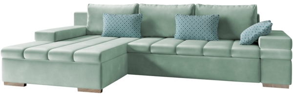 Ecksofa Bangkok (Farbe: Magic Velvet 2227 + Magic Velvet 2227 + Evo 30, Seite: Links)