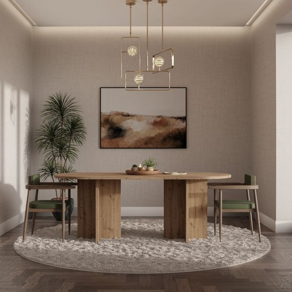 Loen Esstisch Tisch 204x90 cm Wohnzimmer Esszimmer Modern Farbwahl Okapi Nußbaum, Artisan Eiche, Cremona Eiche, Portland Esche Schwarz