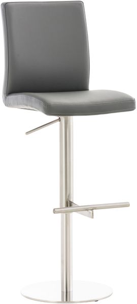 CLP 2er Set Barhocker Cadiz Kunstlederbezug drehbar und höhenverstellbar bis 240 kg,grau edelstahl Bild 3