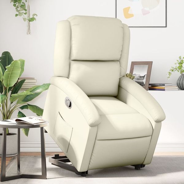 vidaXL Relaxsessel mit Aufstehhilfe Creme Kunstleder 3204227