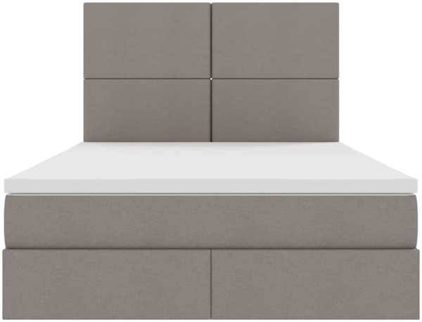 vidaXL Aufbewahrungsbett mit Matratze Taupe 140x190 cm Kunstleder 3371718 Bild 6