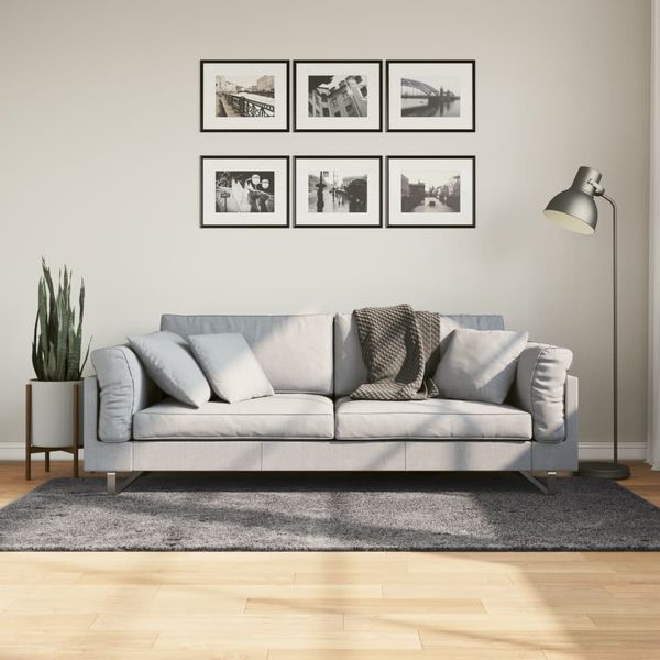 vidaXL Teppich HUARTE Kurzflor Weich und Waschbar Anthrazit 100x200 cm 374998