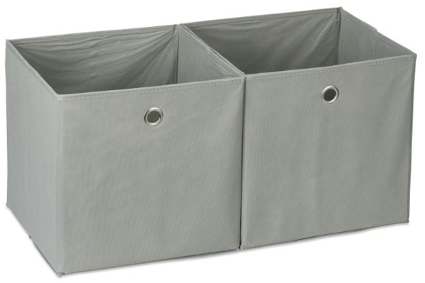 4 x Aufbewahrungsbox Stoff grau