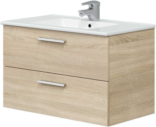 Waschtisch-Set >ECO KIT< in Canadian Eiche - 80x50x45 (BxHxT)