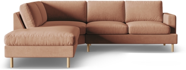 Micadoni Symmetrisches Ecksofa Aliya 5-Sitzer Links Samt Honig