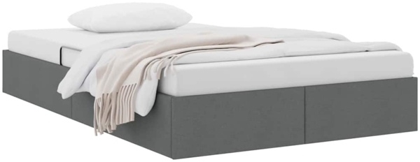 vidaXL Aufbewahrungsbett mit Matratze Dunkelgrau 120x200 cm Stoff 3370005