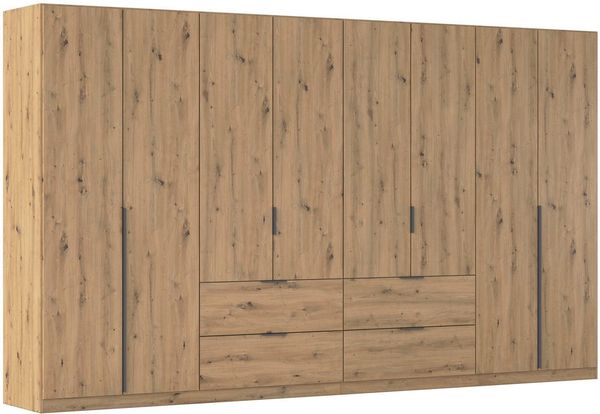 OTTO home Drehtürenschrank Kleiderschrank Schrank Garderobe AGORDO mit Dekor- oder Hochglanzfront (in zwei Griff-Farben, Breite 360 cm) mit Außenschubkästen, Serie in 7 Breiten und 2 Höhen MADE IN GERMANY