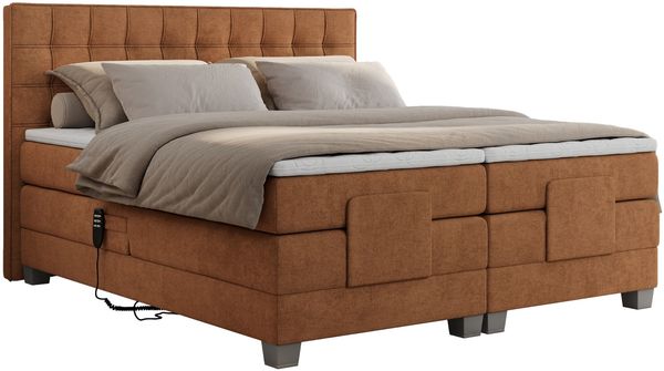 Boxspringbett elektrisch verstellbar, Schlafzimmerbett, Bettkasten - ELEKTRO - 160 x 200 cm - Orange Stoff - H4 Bild 4