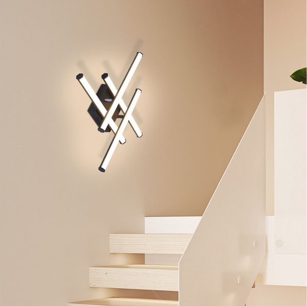 Nettlife LED Wandleuchte Innen Schwarz Modern 6/12/18/27W 3000K Flur Wandbeleuchtung Warmweiß, LED fest integriert, Warmweiß, Wandlicht für Wohnzimmer Schlafzimmer Küche