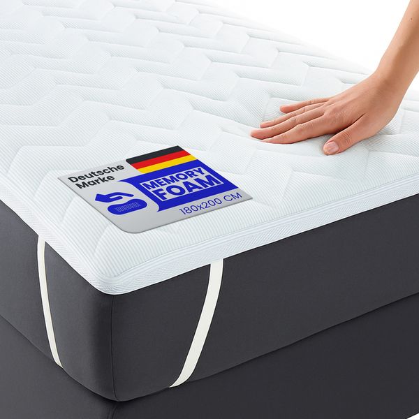 Visco-Topper Top Cool blau/weiß gestreift 180x200x5cm