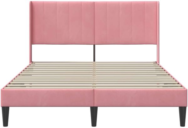 vidaXL Bettrahmen mit Kopfteil Rosa 160 x 200 cm Samt 42027518 Bild 4