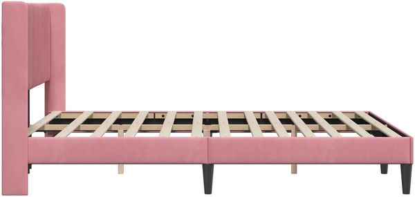 vidaXL Bettrahmen mit Kopfteil Rosa 160 x 200 cm Samt 42027518 Bild 5