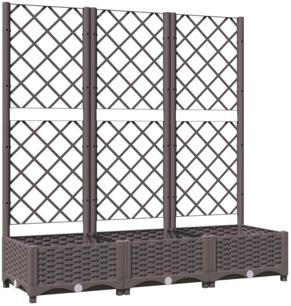 vidaXL Pflanzkübel mit Rankgitter Braun 120x40x121,5 cm PP 318262
