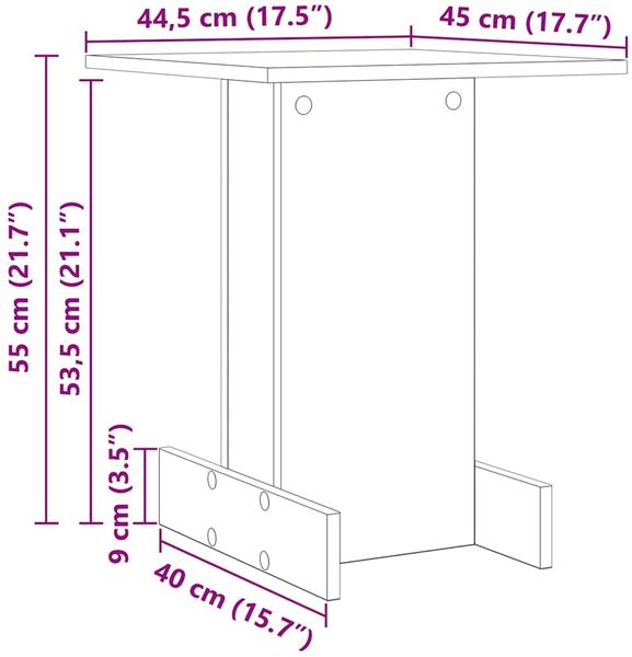 vidaXL Beistelltisch Schwarz Eichen-Optik 44,5 x 45 x 55 cm 891217 Bild 11
