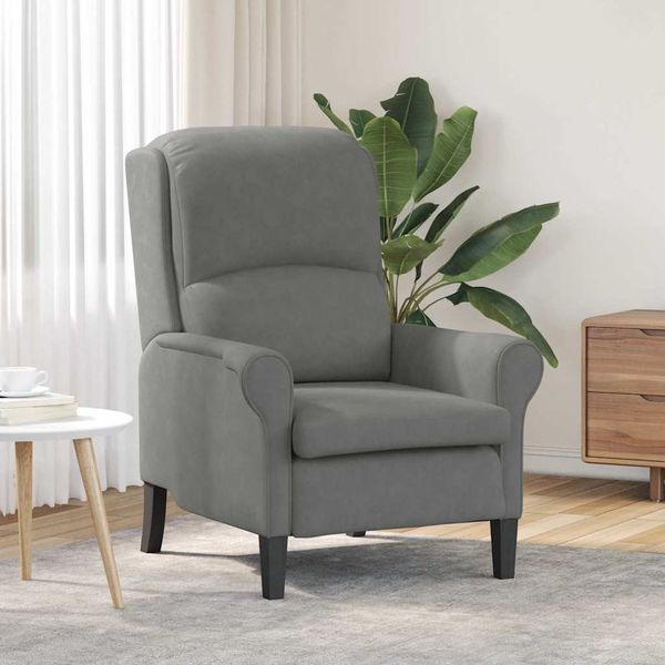 vidaXL Sessel Dunkelgrau 76 x 94 x 102 cm Mikrofaser 42009872