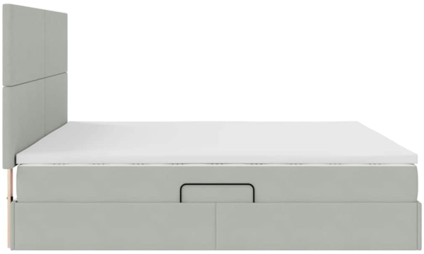 vidaXL Bett mit LED-Lichtleisten Hellgrau 200x200 cm Samt 3372627 Bild 10