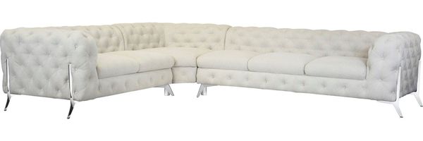 Home affaire Chesterfield-Sofa Amaury L-Form, großes Ecksofa, Chesterfield-Optik, Breite 323 cm, Fußfarbe wählbar