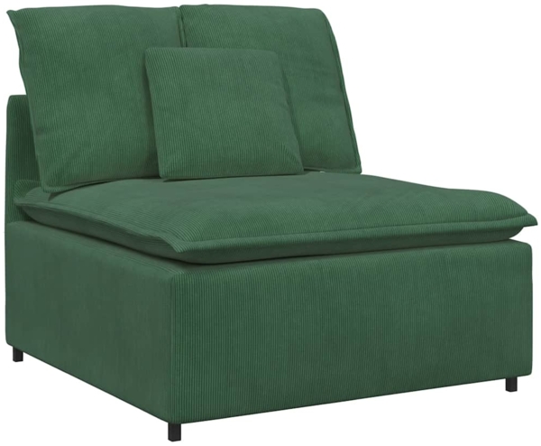 vidaXL Modulares Sofa Mittelmodul mit Kissen Dunkelgrün 100 cm 4104442