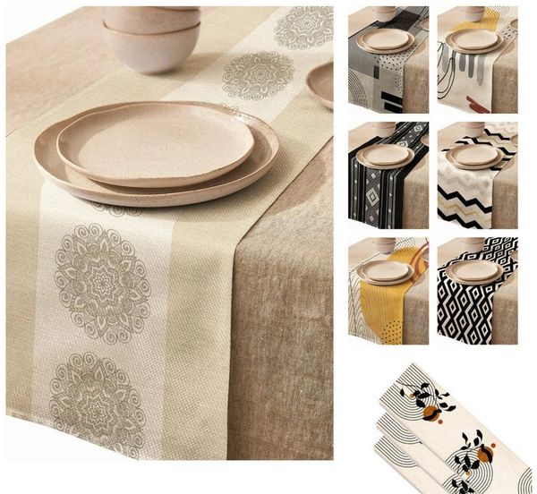 LIVINA HOME Tischläufer Premium Tischdecke abwaschbar, Tischband, moderne Leinenoptik Decke, Tischtuch, Gartentischdecke, Tafeltuch, Oster Deals Sale!