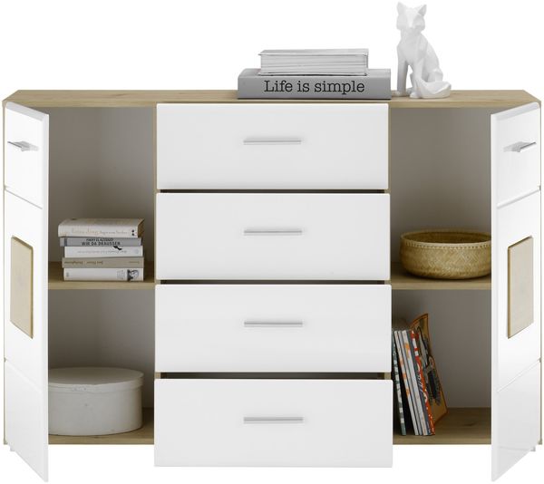 Sideboard >Georgia< in Eiche Artisan Nachbildung - 140x92x38cm (BxHxT) Bild 3