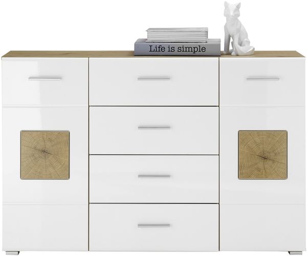 Sideboard >Georgia< in Eiche Artisan Nachbildung - 140x92x38cm (BxHxT) Bild 2
