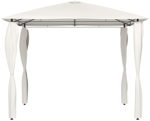 vidaXL Pavillon, mit Pfostenabdeckungen, 160 g/m², Stoff/Stahl Creme, 3 x 3 x 2,6 m