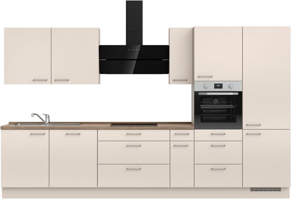 nobilia® Küchenzeile "Laser II", NEU: individuell anpassbar mit gratis Profi-Beratung, vormontiert, 360 cm breit, optional mit verschiedenen E‑Geräte-Sets