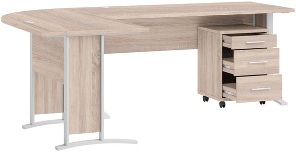 moebel-dich-auf Eckschreibtisch OFFICE LINE (Winkelschreibtisch, inkl. Rollcontainer), in Eiche Sonoma, wechselseitig montierbar Bild 4