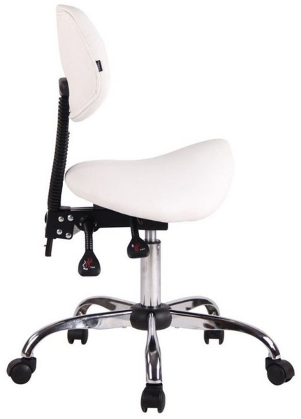 CLP Arbeitshocker Stuttgart Kunstleder drehbar und höhenverstellbar,weiß Bild 2