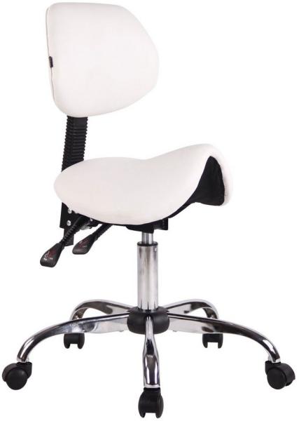 CLP Arbeitshocker Stuttgart Kunstleder drehbar und höhenverstellbar,weiß Bild 1