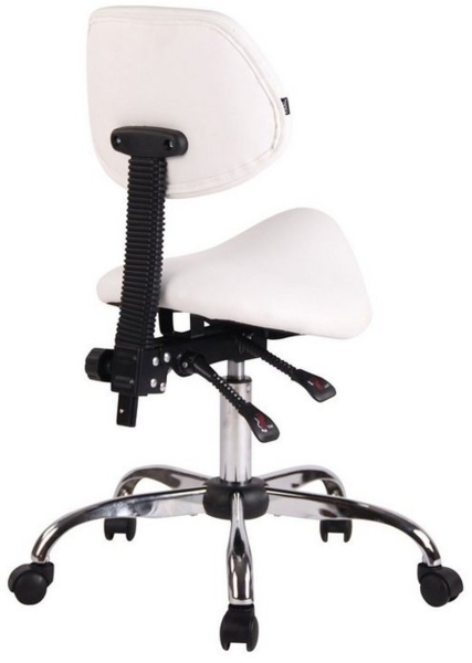 CLP Arbeitshocker Stuttgart Kunstleder drehbar und höhenverstellbar,weiß Bild 3